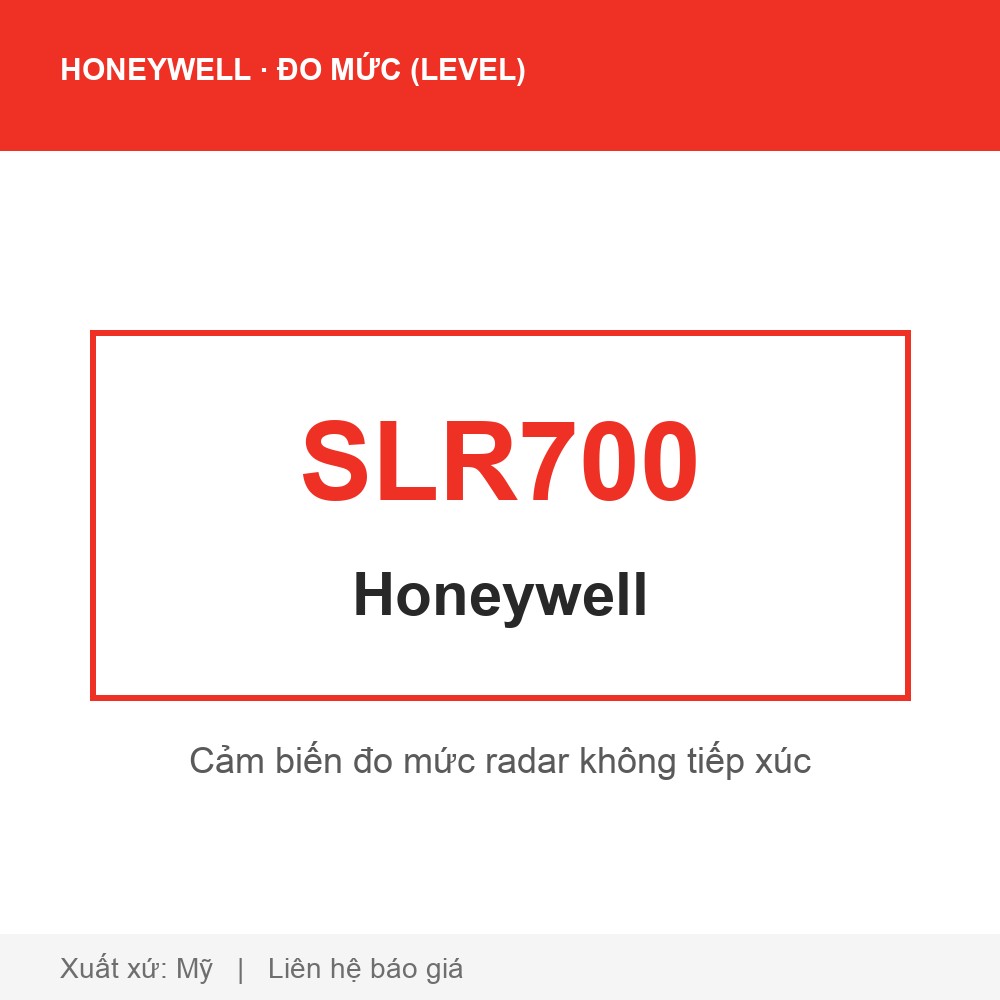 Honeywell SmartLine SLR700 — Cảm biến đo mức radar không tiếp xúc